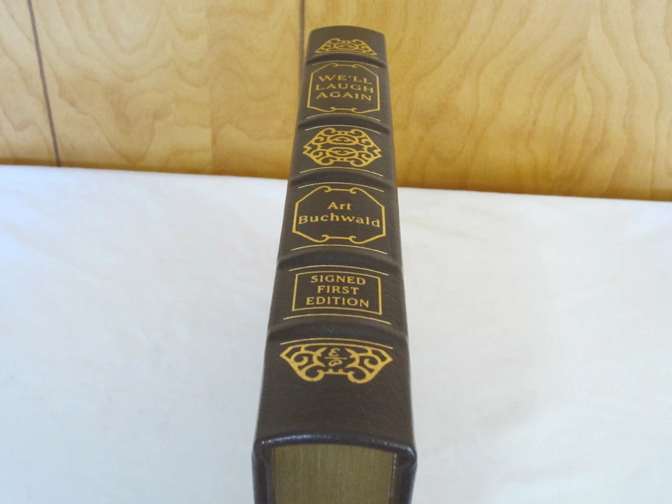 SIGNED Easton Press WE'LL LAUGH AGAIN Buchwald LEATHER 1ST Edition #810/1150 OOP - Image 3 of 4