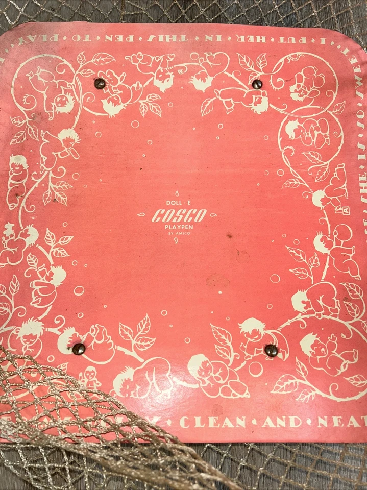 Muñeca Amsco E Playpen Muñeca Bebé Vintage Metal Rosa 17.5” X 17.5” Decoración Habitación de Muñecas Foto 2 de 4