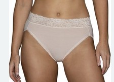 Vanity Fair Flattering Lace Hi- Cut No Show Panty 2XL 9 Coconut White Color