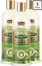African Pride Olive Miracle Leave-In Conditioner Anti-Breakage 3 Pack 355mL