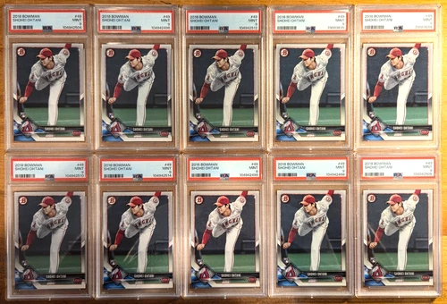 10X SHOHEI OHTANI 2018 BOWMAN ROOKIE CARDS RC LOT #49 ALL PSA 9 MINT! LA DODGERS