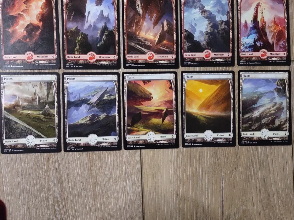 MTG Battle For Zendikar Full Art Land Set (1 of each 25) Complete Set Basic BFZ - Image 4 of 4
