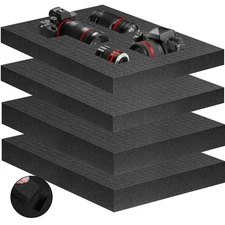 4 Pcs Polyurethane Pluck Pre Cube Sheet Foam for Boxes Cases