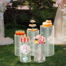5Pcs Clear Acrylic Wedding Flower Stand Party Event Decor Pedestal Display Stand