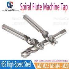 Thread Insert Spiral Flute Machine Tap HSS High-Speed Steel M2 - M20 Metric
