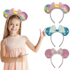3 PCS Magic Mouse Ears Headband Set Kids Party Favors Costume Hair Accessory