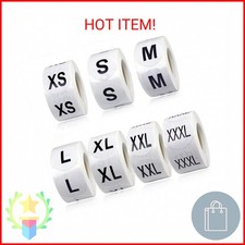 3500 Pcs Clothing Size Stickers, 1 Inch Round Self Adhesive, 7 Sizes XS-S-XXXL f
