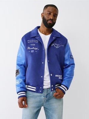 True Religion® x FORD™ PolyWool Embroidered Stitch Varsity Jacket