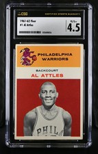 1961-62 Fleer #1 Al Attles Philadelphia Warriors – Rookie Card - CSG 4.5 VG/Ex+ 