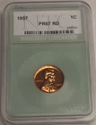 1957 RED PROOF PF67 LINCOLN WHEAT PENNY 1C ONE CENT Uncirculated
