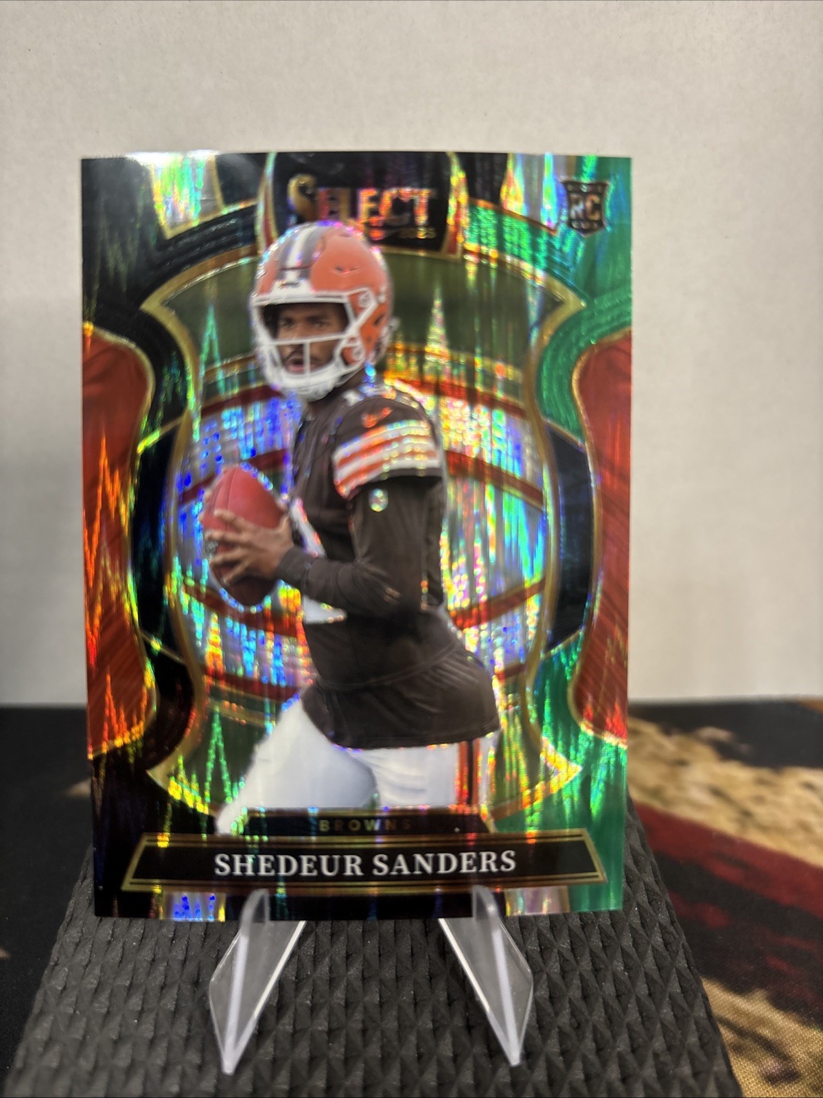 2025 Panini Select - Concourse Shedeur Sanders #54 Black & Green Shock Prizm