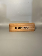 Vintage Dominoes Black Dragon Tiles Wood Box 28 Piece Game Set Travel Unbranded