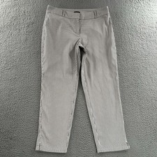 Ann Taylor Factory Womens Pants Beige Black Size 6 Curvy Striped Cotton Blend