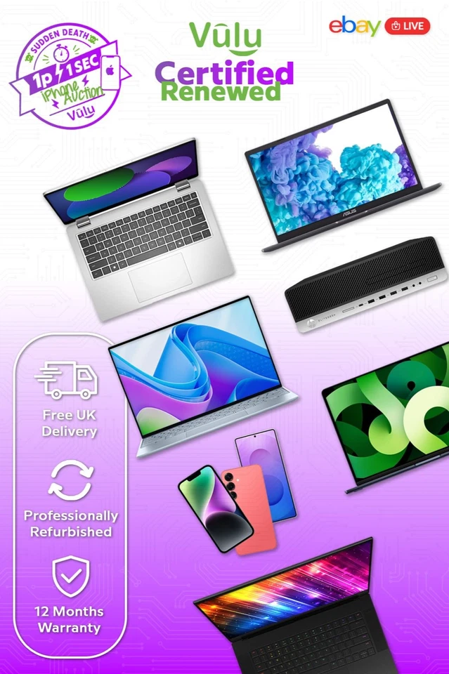 Vulu - Refurbished - Laptops, PC's & iPhones + Win iPhone for Just 1p