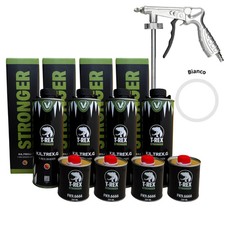 Vernice Antigraffio Goffrata Bicomponente T - Rex Bianco 4 Lt Ivat + Pistola