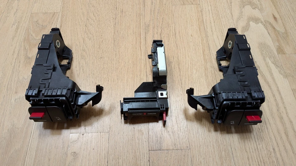 OEM Volvo V60, V70, XC60, XC70 Rear Folding Seat Black Latch Set w/Covers - Image 2 of 4