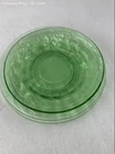 Georgian Lovebirds Green Depression Glass Round Shape Salad Plate Set Of 13