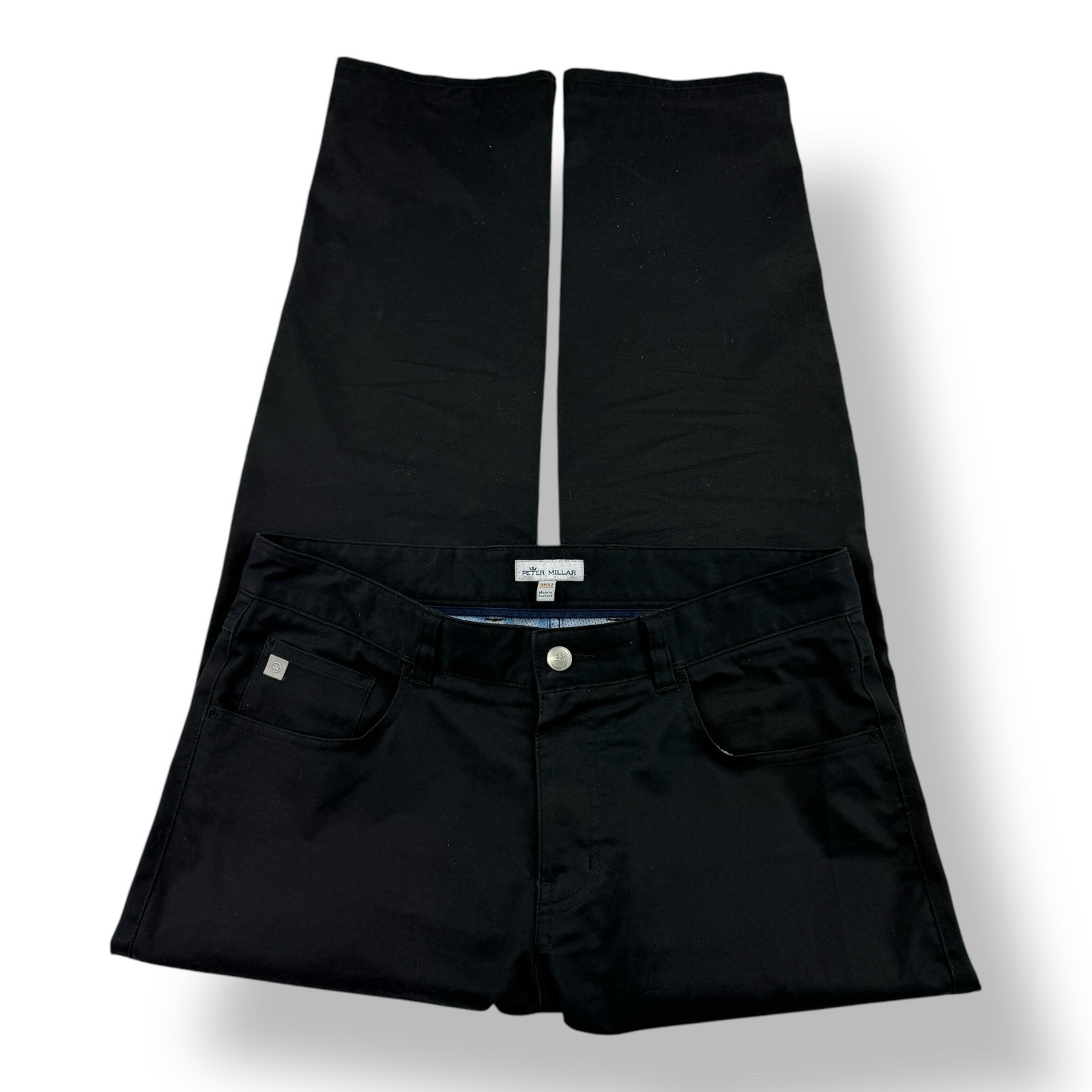 Peter Millar Summer Comfort Black 5-Pocket Flat Front Pants Men's Size 33x31