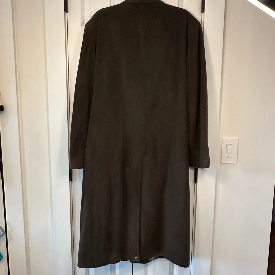 Christian Aujard Mens Dark Brown Full Length Cashmere Blend Overcoat - Image 2 of 4