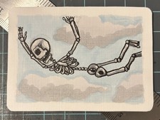 ACEO, Original Art Card, Marker on Textured Paper, 2.5”x 3.5”, Skeleton, 1:4 