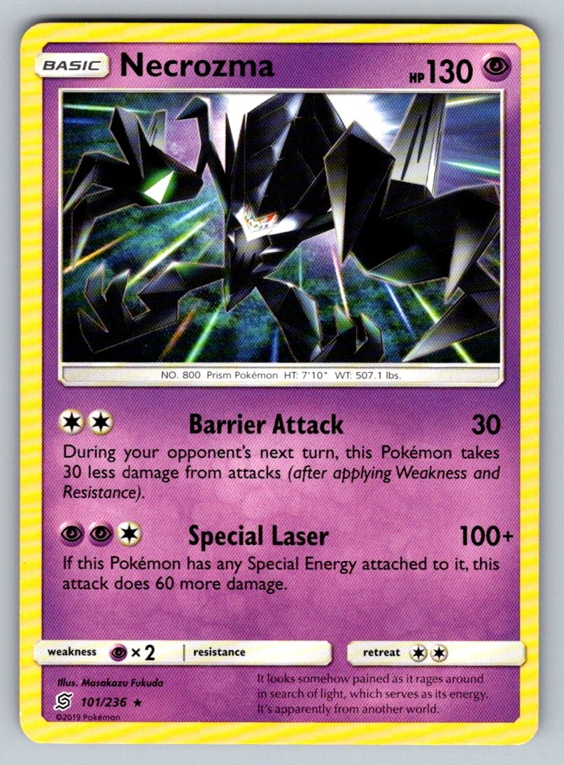 NECROZMA 101/236 R UNIFIED MINDS POKEMON LIGHTLY PLAYED NECROZMA