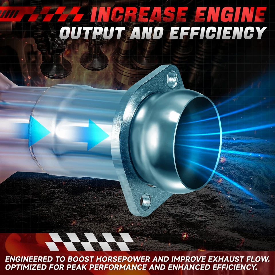 Par de cabezales de colector de escape de acero inoxidable para Chevrolet Corvette 1997-2004 Foto 3 de 4