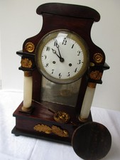 Antike Biedermeier Portaluhr mit  Spiegelr&uuml;ckwand um 1850