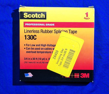 Scotch 3M 130C Linerless Rubber Splicing tape 3/4" X 30' NEW SEALED