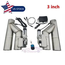 3" Double Electric Exhaust Single Valve Kit Control Valve with Remote Switch