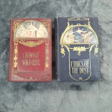 John Ruskin Vtg Caldwell Decorative Books Set Crown Of Wild Olive Ethics Of Dust