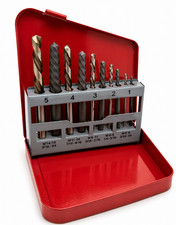 10pc Easy Out Screw Extractor Left Hand Drill Bit Set HSS Drill Bits
