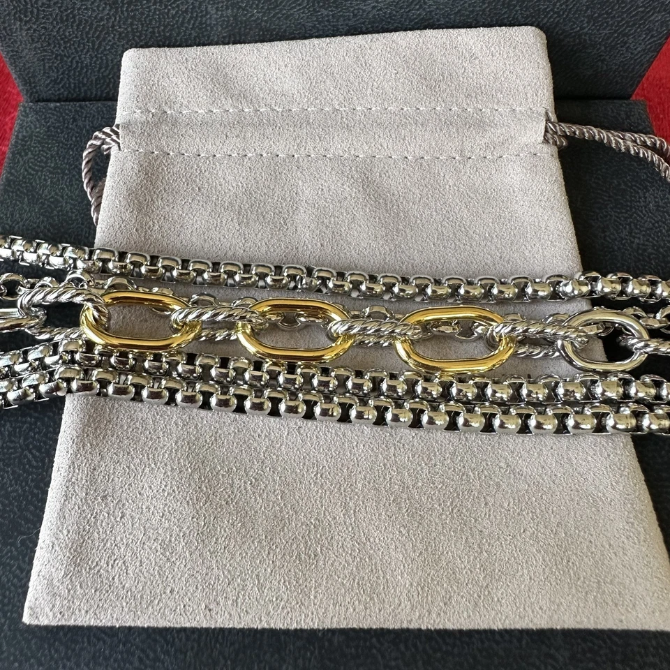 Pulsera David Yurman 925/18K Multifila 29 mm 7.5" Foto 2 de 4