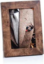 Elegant Dark Burl Wood Veneer 4x6 Photo Frame - Deluxe Design