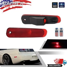 For Nissan 300ZX Z32 90-96 Red Lens Rear Bumper Side Marker Lights W/ Led Bulbs