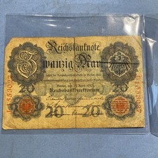 Reichsbanknote 20 Mark 1910 - Original Geldschein Deutsches Reich, rarity  💰