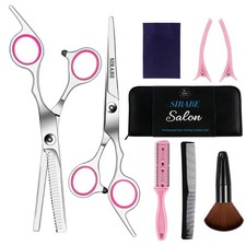 Sirabe 9 PCS Hair Cutting Scissors Thinning Shears Kit, Professional Haircut ...