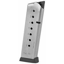 Mec-Gar USA 1911 Full Size 45 ACP Magazine 8 Rounds Stainless Steel  MGCG4508SPF