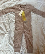 Quincy Mae Baby Zip Long Sleeve Sleeper Bodysuit Mauve Cherry, Size 12-18 M, NWT