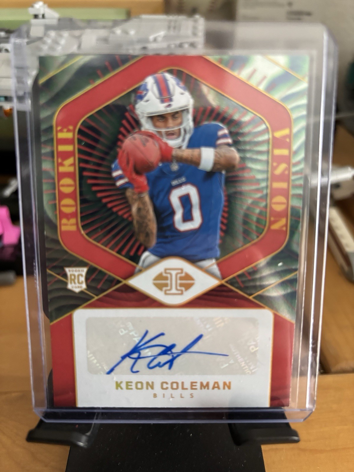 KEON COLEMAN 2024 Illusions Rookie Vision Auto Red/99