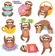 Violette Stickers Cheery Happy Sloths Crafts Planner Supply Scrapbook