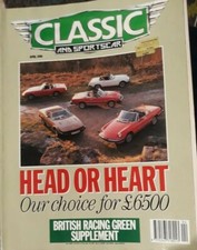 Classic & Sports Cars - April 1990 - * HEAD or HEART?* Collectable Magazine 