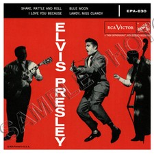 ELVIS PRESSLEY ALBUM COVER BLUE MOON SHAKE RATTLE AND ROLL 8X8 PHOTO REPRINT