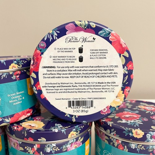 THE PIONEER WOMAN CEDAR & CIRTRUS FIGURAL FLORAL WAX MELTS 3OZ 10 STCK DOSEN SET X5 - Bild 10 von 10