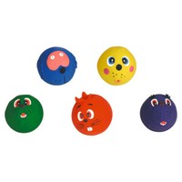 Beeztees Hundespielzeug Ball Mit Gesicht 7Cm Aus Latex FüR Hunde Mit Squeaker