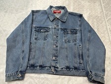 Vintage Wrangler Hero Denim Blue Jean Jacket Trucker Men's Size XXL