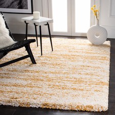 Safavieh Power Loomed Hudson Shag Ivory / Gold Area Rugs - SGH206D