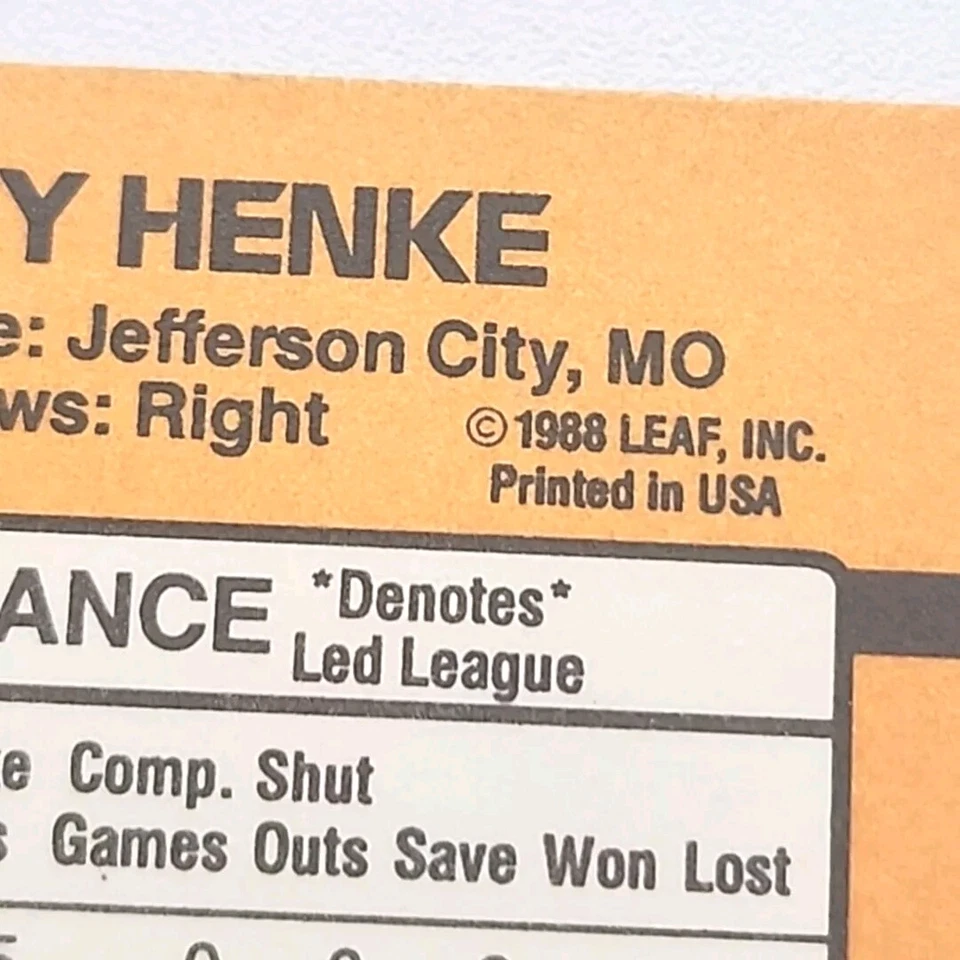 Tom Henke Toronto Blue Jays DONRUSS 89 Baseball Card Don Russ - Image 3 of 3