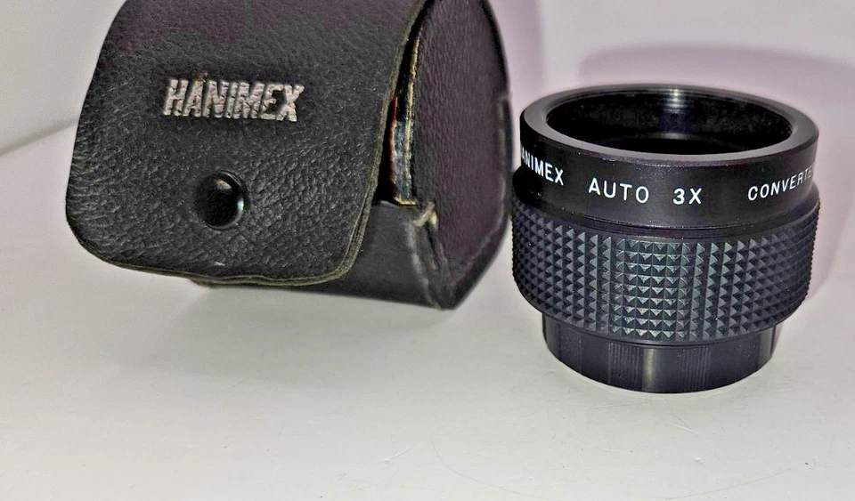Convertidor automático 3X Hanimex (montaje M42) con estuche teleconvertidor lente de cámara Foto 4 de 4
