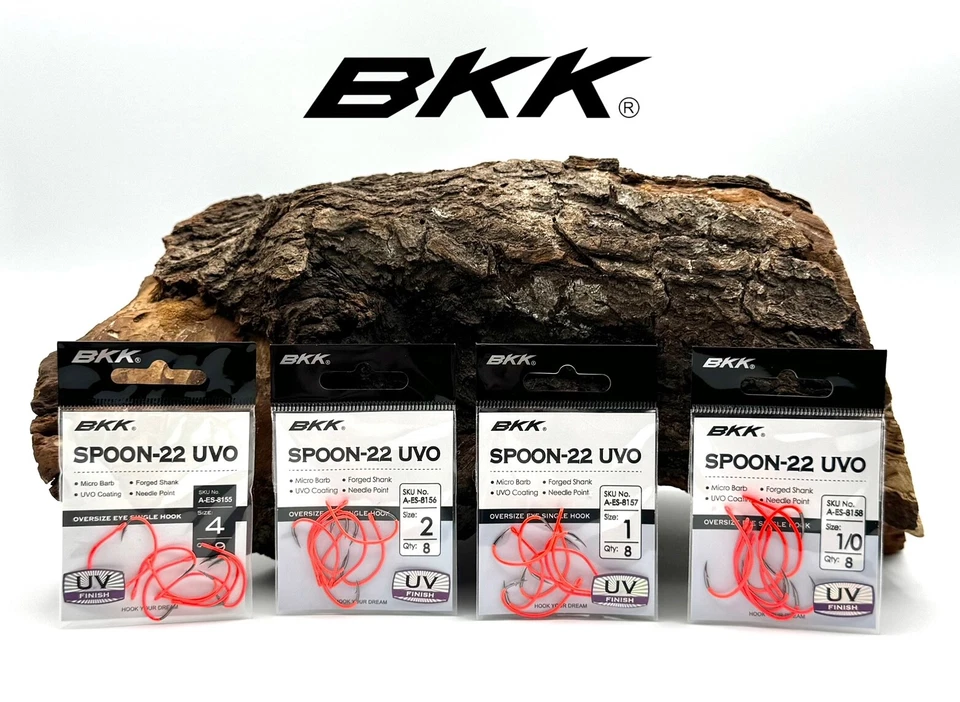 BKK Spoon-22 UVO Orange Gr. 4 2 1 1/0 Spoonhaken Haken UV Beschichtet Trout DA