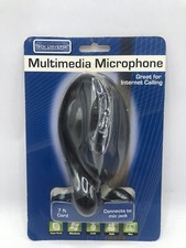 NEW VTG Multimedia Desk Microphone for PC 7 ft Cord Mic Jack VOIP Calling Black